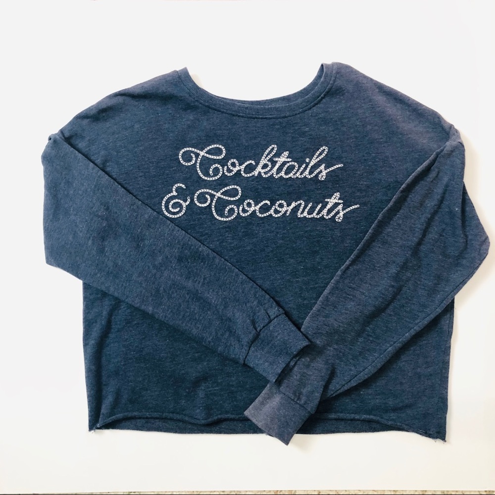 Zoe + Liv Cropped Sweatshirt Navy Size M